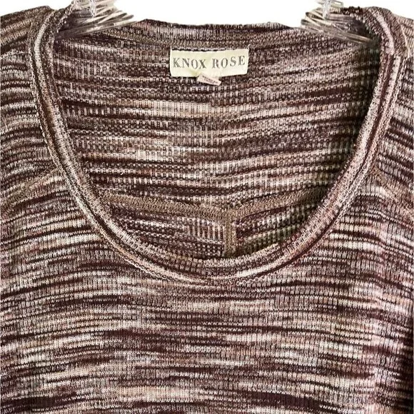 KNOX Rose Women's Sweater Brown & Beige Stripes Long Sleeves Size XXL - Picture 3 of 10